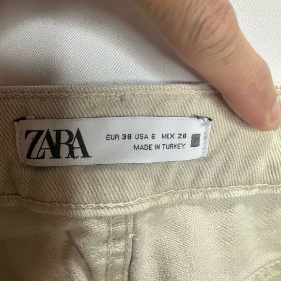 Zara Ecru Jeans Size 6 - Picture 7 of 9